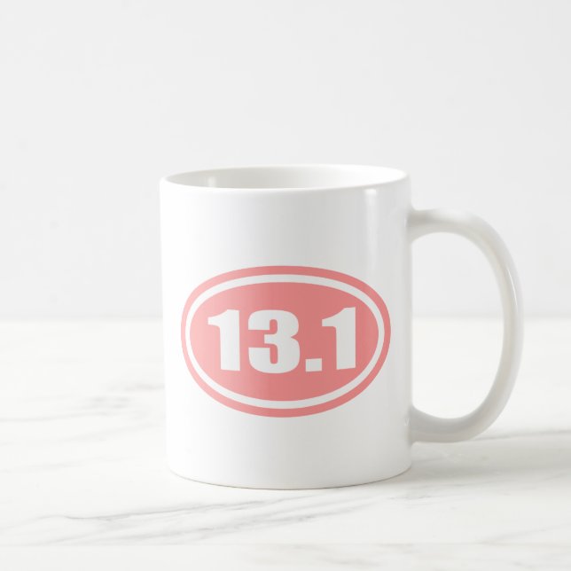 Pink 13.1 Half Marathon Oval Coffee Mug (Right)