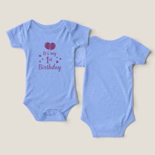 Pink 1st Birthday Tri-Blend Baby Girl Bodysuit