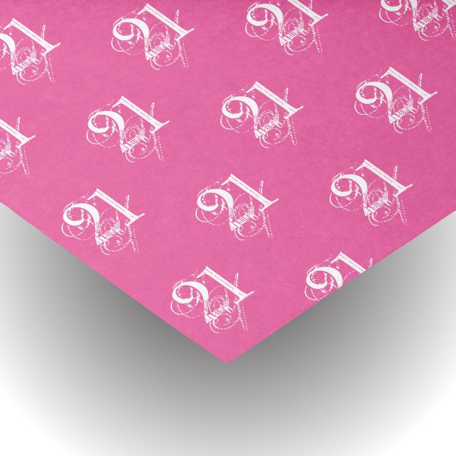 Pink 21st birthday Fancy Font Tissue Paper (Creator Uploaded)