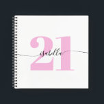 Pink 21st Birthday Notebook<br><div class="desc">Pink 21st Birthday</div>