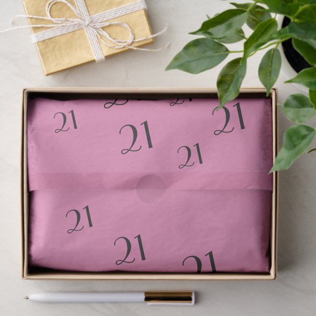 PINK 21st Birthday number pattern Tissue Paper (Gift)
