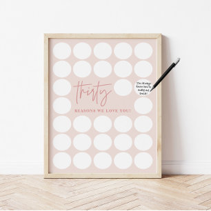 Pink 30 Reasons We Love You Birthday Keepsake Poster