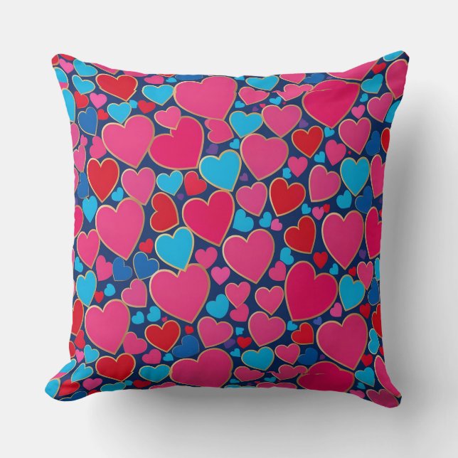💗 Pink 3D Heart Room Decor Accent Gift 💗 Cushion (Front)