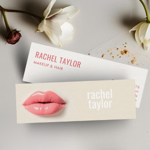 Pink 3D Lips Modern Professional  Mini Business Card
