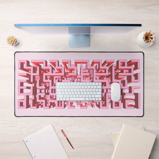 Pink 3D Maze Desk Mat (Office 1)