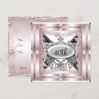 Pink 40th Birthday Party Invitation any Occasion