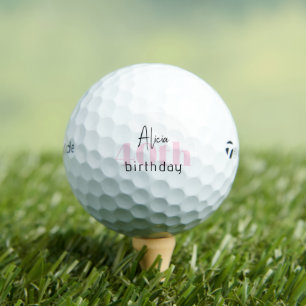 Pink 40th Birthday Personalised Taylor Made TP5 Golf Balls