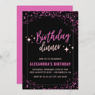 Pink 45th birthday invitations Birthday dinner