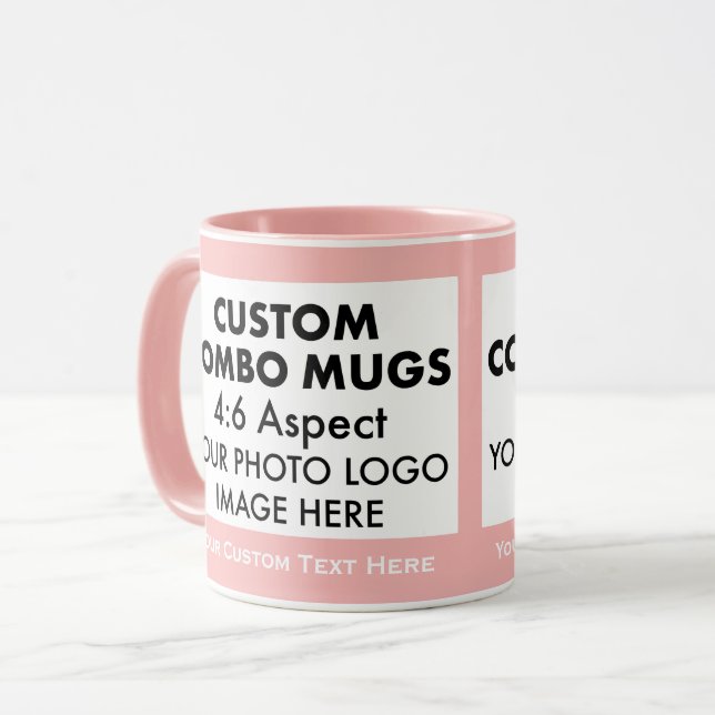 Pink 4:6 Landscape 2 x Photo Frame Custom Combo Mug (Front Left)