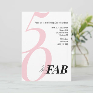 Pink 50 and Fabulous Birthday Party Invitation