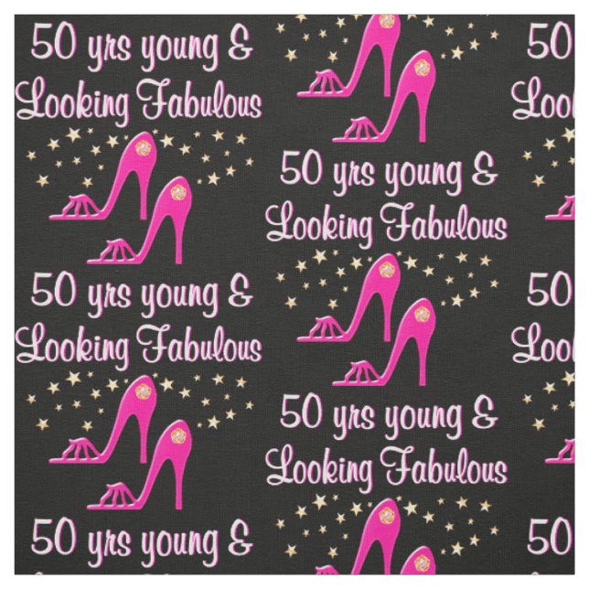 PINK 50 YEARS YOUNG AND FABULOUS FABRIC (Swatch)