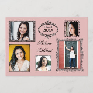 Pink 5 Frames/Photos - Grad Announcement