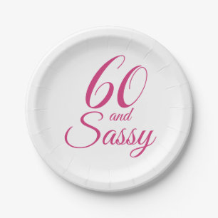 Pink 60 and Sassy Birthday Party Paper Plate