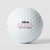 Pink 60th Birthday Custom Name Titleist Pro V1