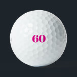 Pink 60th Birthday Generic Titleist Pro V1 Golf Balls<br><div class="desc">"60"  or any age.  Hot Pink text.  Woman golf ball.  Generic.   Titleist Pro V1.  Women golf gift.  Woman pink golf gift.  60th birthday.</div>