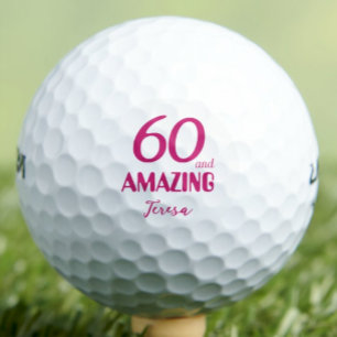 Pink 60th Birthday Gift for Aunt Elegant Custom Golf Balls