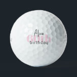 Pink 60th Birthday Personalised Titleist Pro V1 II Golf Balls<br><div class="desc">"60"  or any age.  Personalised.  Pink and black text.  Woman golf ball.  Script name.</div>