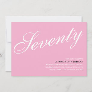 Pink 70th Birthday Invitations