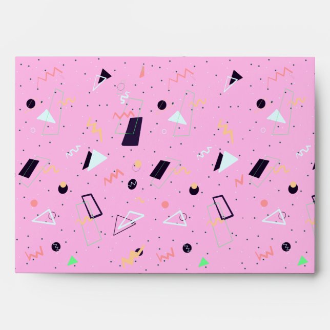 Pink 80s Confetti Retro Envelope (Front)