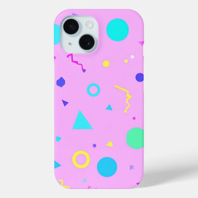 Pink 80s Memphis Geometric Pattern Case-Mate iPhone Case (Back)