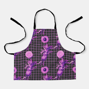 Pink 80s Pineapple Mango Lemon Pattern Apron
