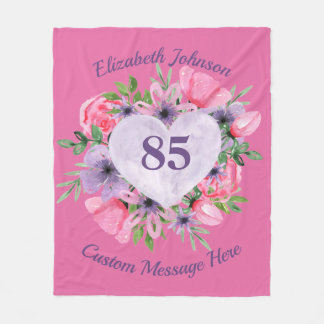 Pink 85th Birthday Blanket for Women