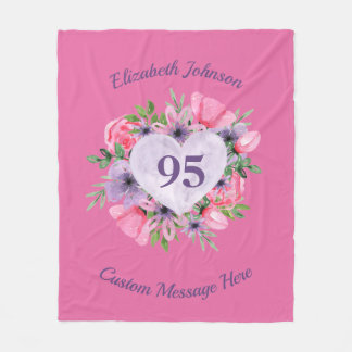 Pink 95th Birthday Blanket for Women