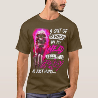 Pink  9 out of 10 voices in my head tell me i'm cr T-Shirt