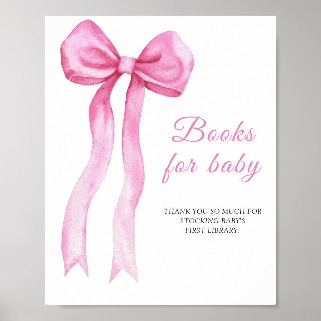 Pink a bow - books for baby poster (Front)