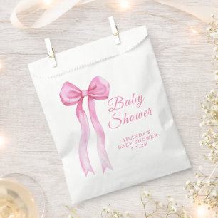 Pink a Bow It's Girl Baby shower Favour Bags