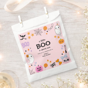 Pink A Little Boo Cute Ghost Halloween Baby Shower Favour Bags