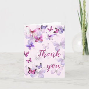 Pink A Little Butterfly Blank Inside Invitation