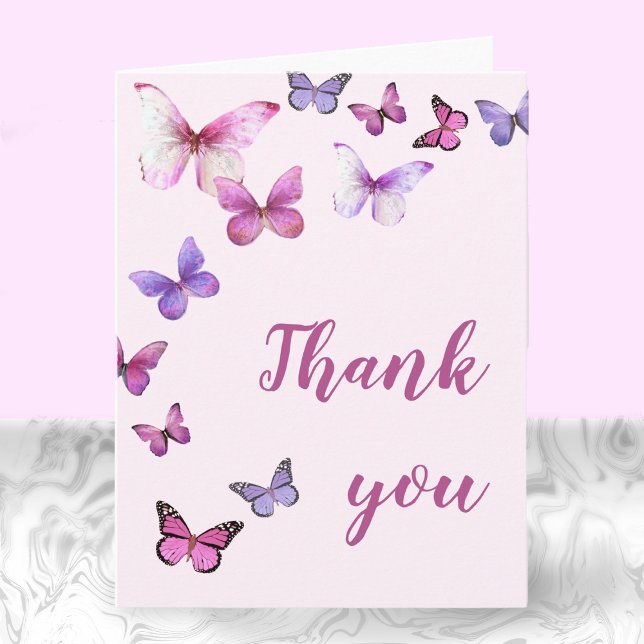 Pink A Little Butterfly Blank Inside  Invitation (Creator Uploaded)