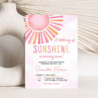 Pink A Little Ray of Sunshine Baby Shower