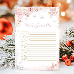 Pink A Little Snowflake Word Scramble Game