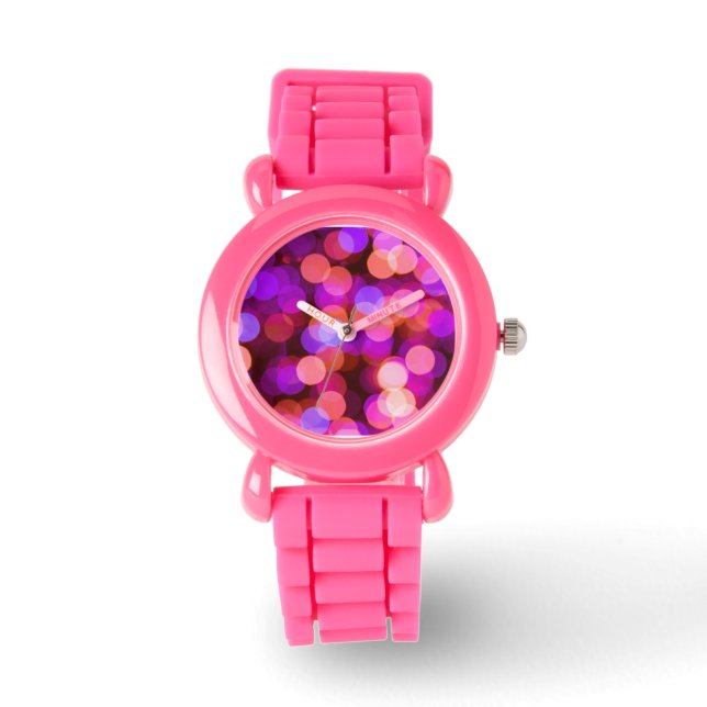 Pink A lizious  watch w/ pink glitter silicon band (Front)