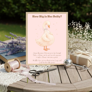 Pink A Silly Goose How Big Is Her Belly  Invitation