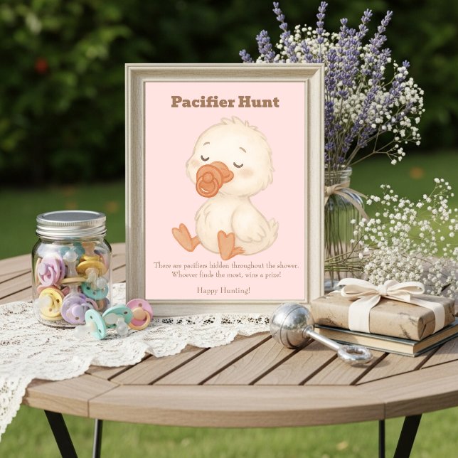 Pink A Silly Goose Pacifier Hunt Baby Shower   Invitation (Pink A Silly Goose Pacifier Hunt Baby Shower)