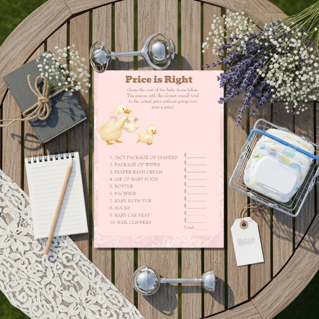 Pink A Silly Goose Price is Right Game card (Pink A Silly Goose Price is Right Game card)