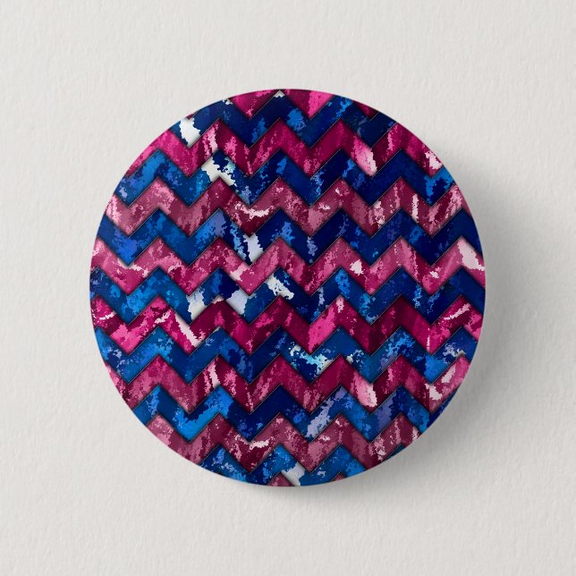 Pink Abstract Art Chevron Design 6 Cm Round Badge (Front)