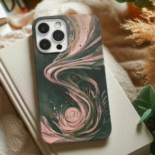 Pink Abstract Art Water Swirl Watercolor Canvas  iPhone 13 Case