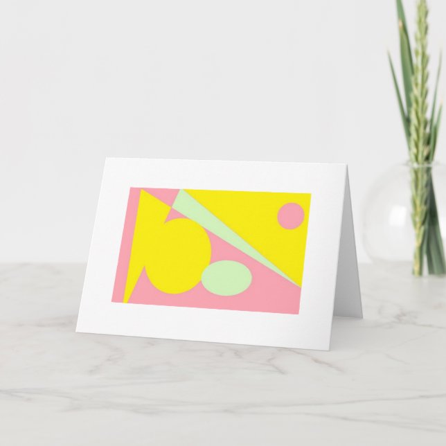 PINK ABSTRACT BLANK GREETING CARD (Front)