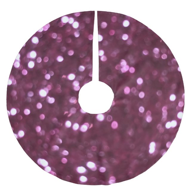 Pink abstract, bokeh defocused lights. brushed polyester tree skirt (Front)