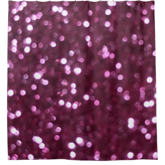 Pink abstract, bokeh defocused lights. shower curtain (Front)