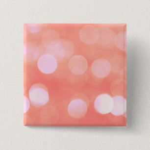 Pink abstract bokeh light dots, feminine design 15 cm square badge