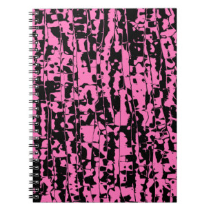 Pink Abstract Crackle Spiral Notebook