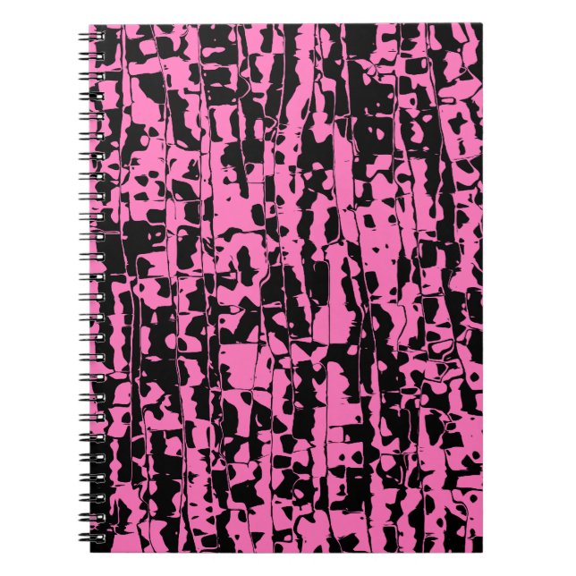 Pink Abstract Crackle Spiral Notebook (Front)