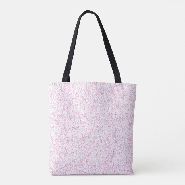 Pink Abstract Designer Tote Bag (Back)