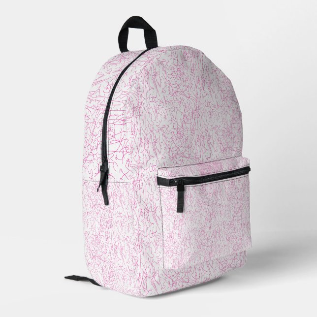Pink Abstract Doodle Aesthetic Backpack (Back Corner Left)