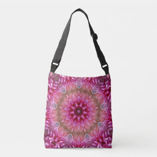 Pink Abstract Flower Crossbody Bag
